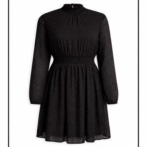 Torrid 3X Polka Dot Transparent Long Sleeve Dress